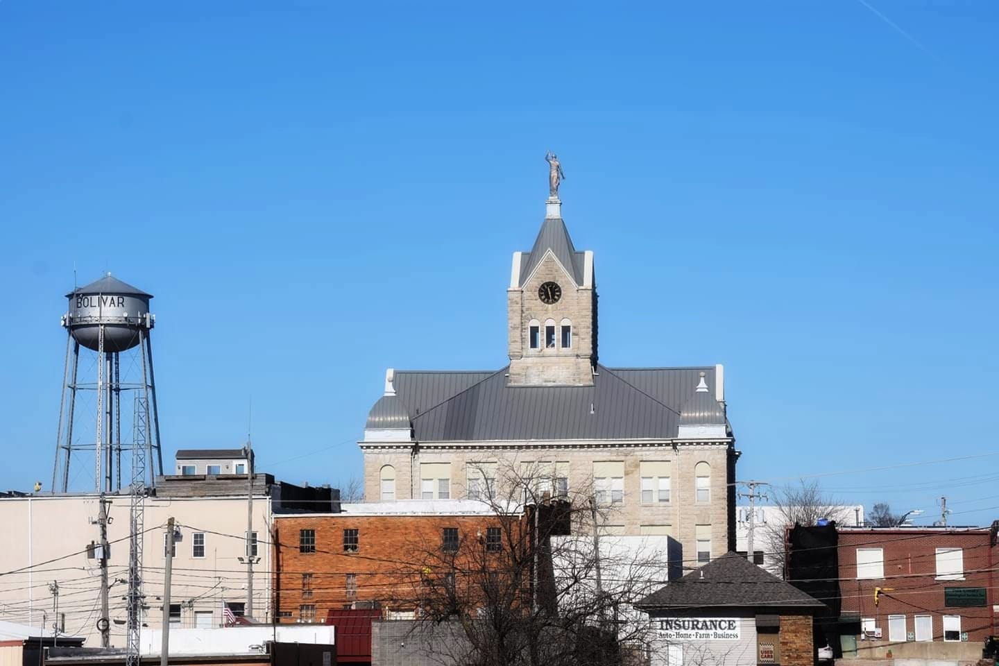 The Polk County Courthouse in Bolivar, Missouri — home of the 30th Circuit Court